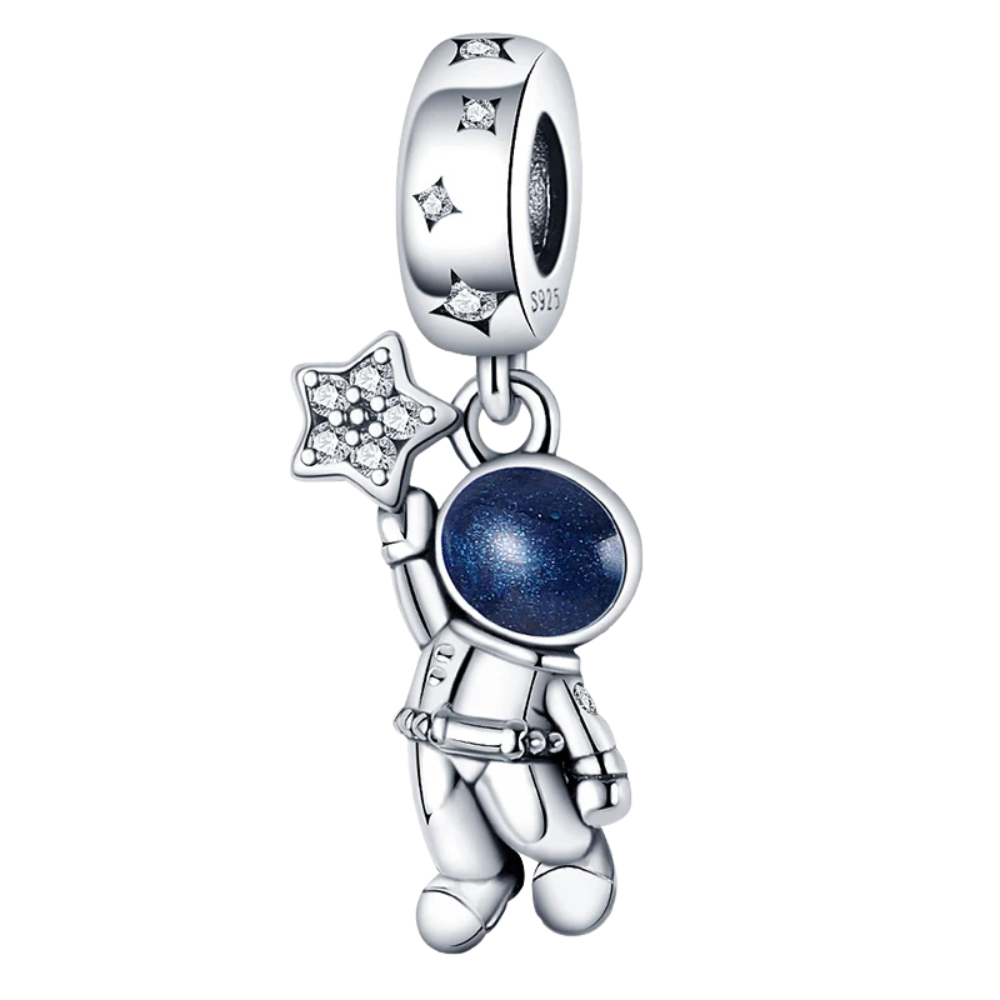Pendentif Pandora Astronaute tenant une étoile - Charm Univers
