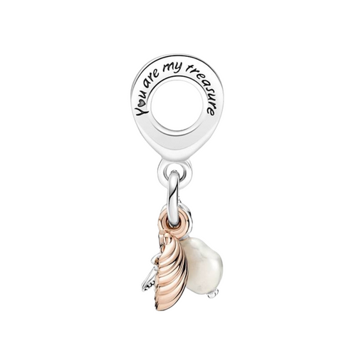 Charm Pandora Colgante Triple Perla Cultivada de Agua Dulce, Estrella de Mar y Concha - Charm Universo