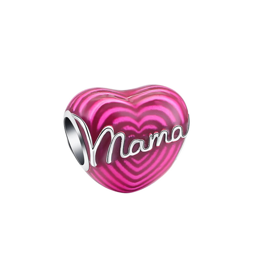 Rosa Herz Charm Mama,