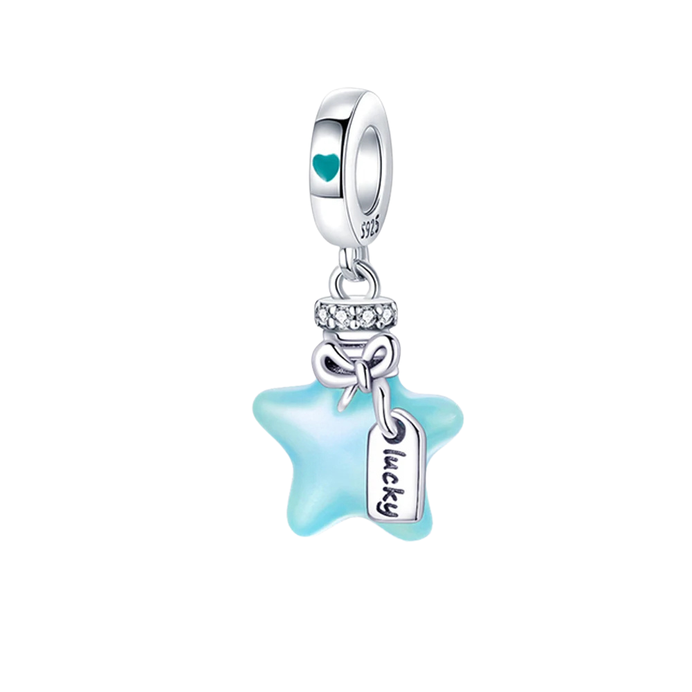 Charm Pandora Estrella Azul que se Ilumina "Lucky" - Charm Universo