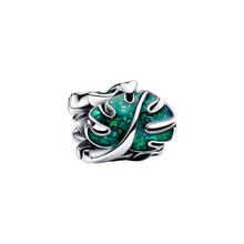 Charger l'image dans la galerie, Charm Pandora Feuilles de Monstera Vertes en Argent Sterling