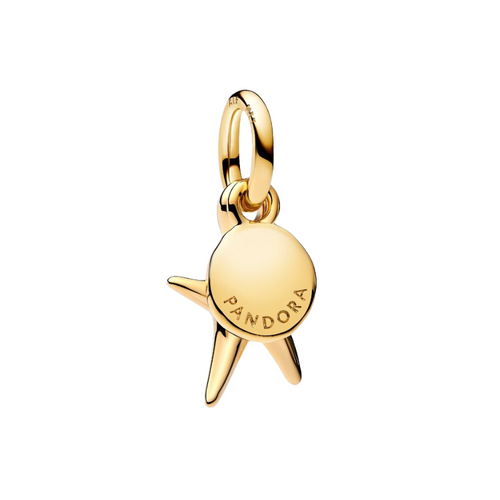 Charm pendentif Pandora double étoile de mer avec superposition en or 14 carats