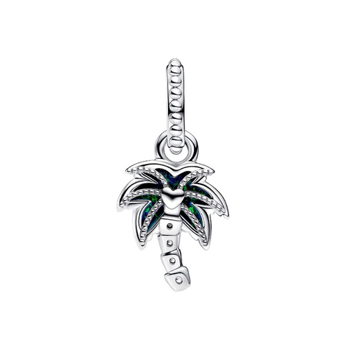Pendentif Pandora Charm Palmier Vert Opalescent en Argent Sterling