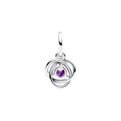 Charm Pandora Colgante Círculo Eternity Púrpura – Plata de Primera Ley