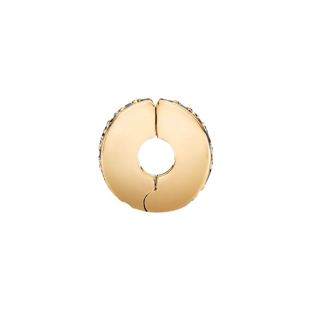 Charm Pandora de Clip Pavé Transparente – Recubrimiento en color oro