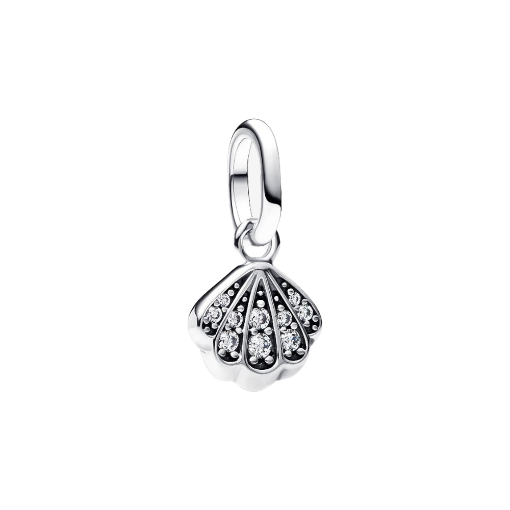 Pandora Mini-Charm mit glänzendem Muschel-Anhänger aus Sterlingsilber