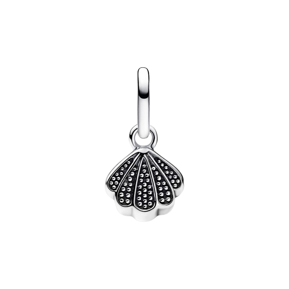 Pandora Mini-Charm mit glänzendem Muschel-Anhänger aus Sterlingsilber