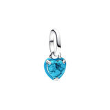 Pandora Mini-Herz-Anhänger-Charm in Türkis und Sterling-Silber