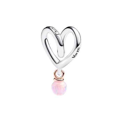 Charm Pandora Corazón Envuelto Bicolor en Plata de Ley