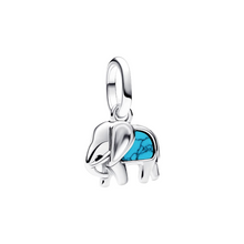 Laden Sie das Bild in den Galerie-Viewer, Pandora Mini-Charm mit türkisfarbenem Elefanten-Anhänger, Sterling-Silber