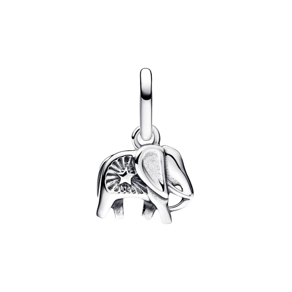 Pandora Mini-Charm mit türkisfarbenem Elefanten-Anhänger, Sterling-Silber