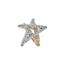 Laden Sie das Bild in den Galerie-Viewer, Pandora Funkelndes Kreuz-Stern-Charm 14 Karat Gold und 925 Sterling Silber