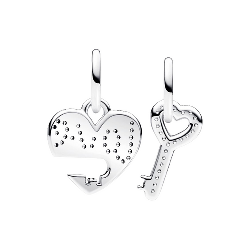 Charm pendentif Pandora Cœur et Clé divisibles – Argent sterling 925