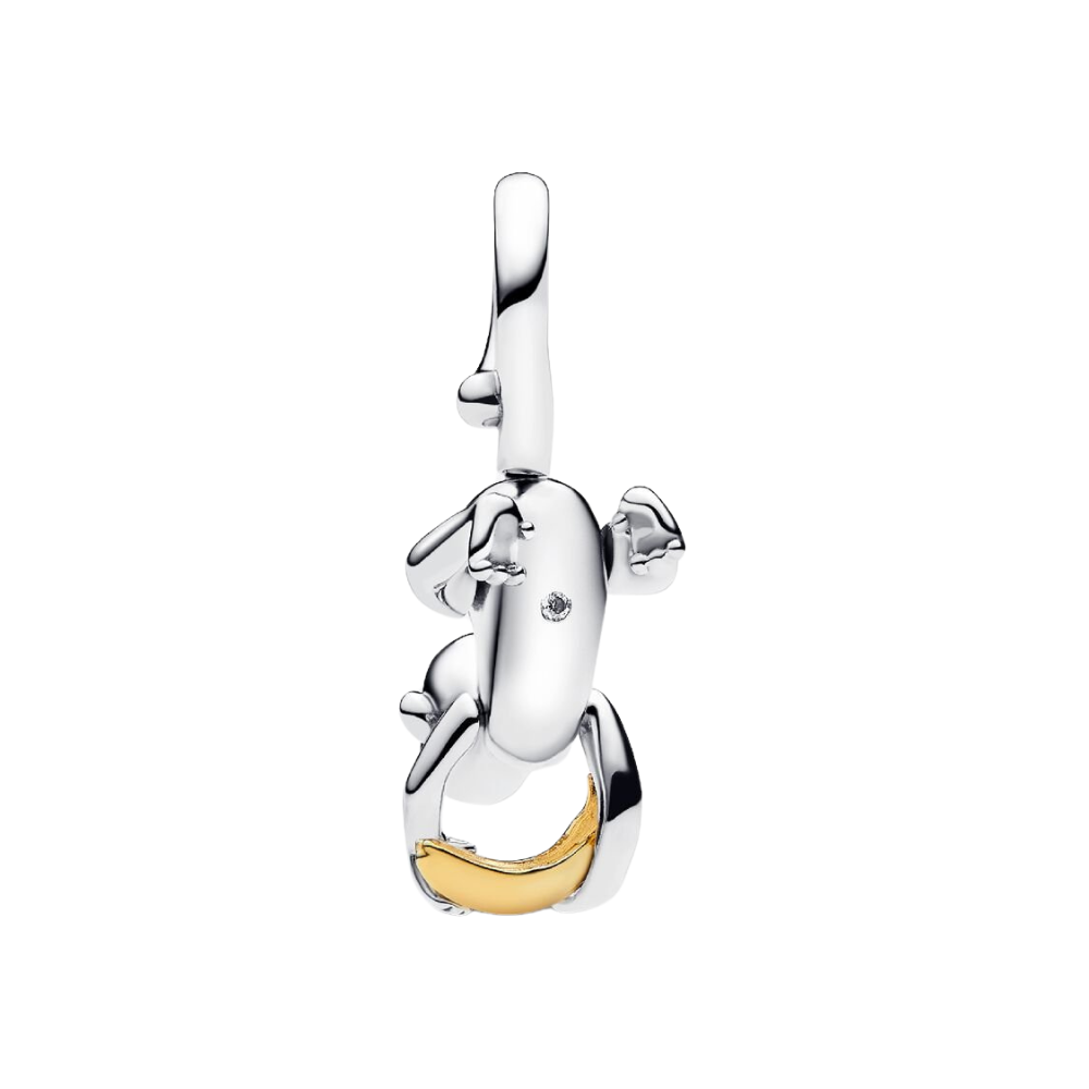 Pandora Zweifarbiger Charm-Anhänger „Beweglicher Affe“ – Sterlingsilber