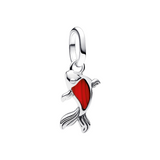 Pandora Mini-Charm-Anhänger mit rotem Koi-Fisch aus Muranoglas und Sterlingsilber