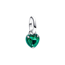 Cargar imagen en el visor de la galería, Mini Charm Pandora Colgante Chakra Corazón Verde en Plata de Primera Ley