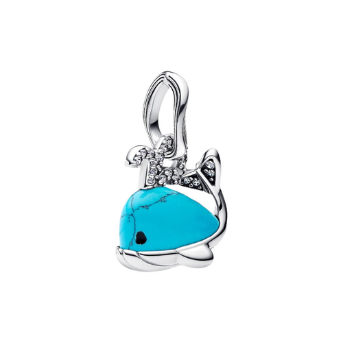 Charm Colgante Pandora Ballena en Color Turquesa y Plata de Primera Ley