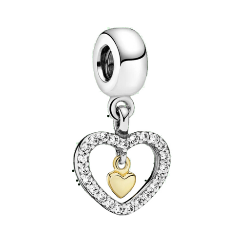 Pendentif Charm Double Coeur Scintillant - Charm Universe