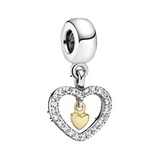 Charm Colgante Corazón Doble Resplandeciente - Charm Universo