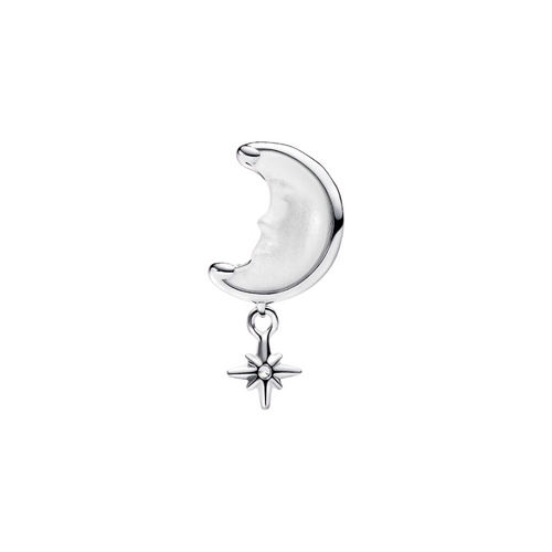 Charm Pandora Colgante Luna y Estrella Polar en Plata de Ley 925