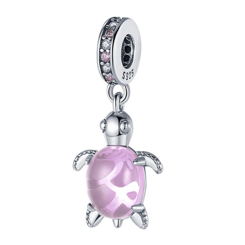 Charm Colgante Tortuga Marina con Caparazón Rosa - Charm Universo