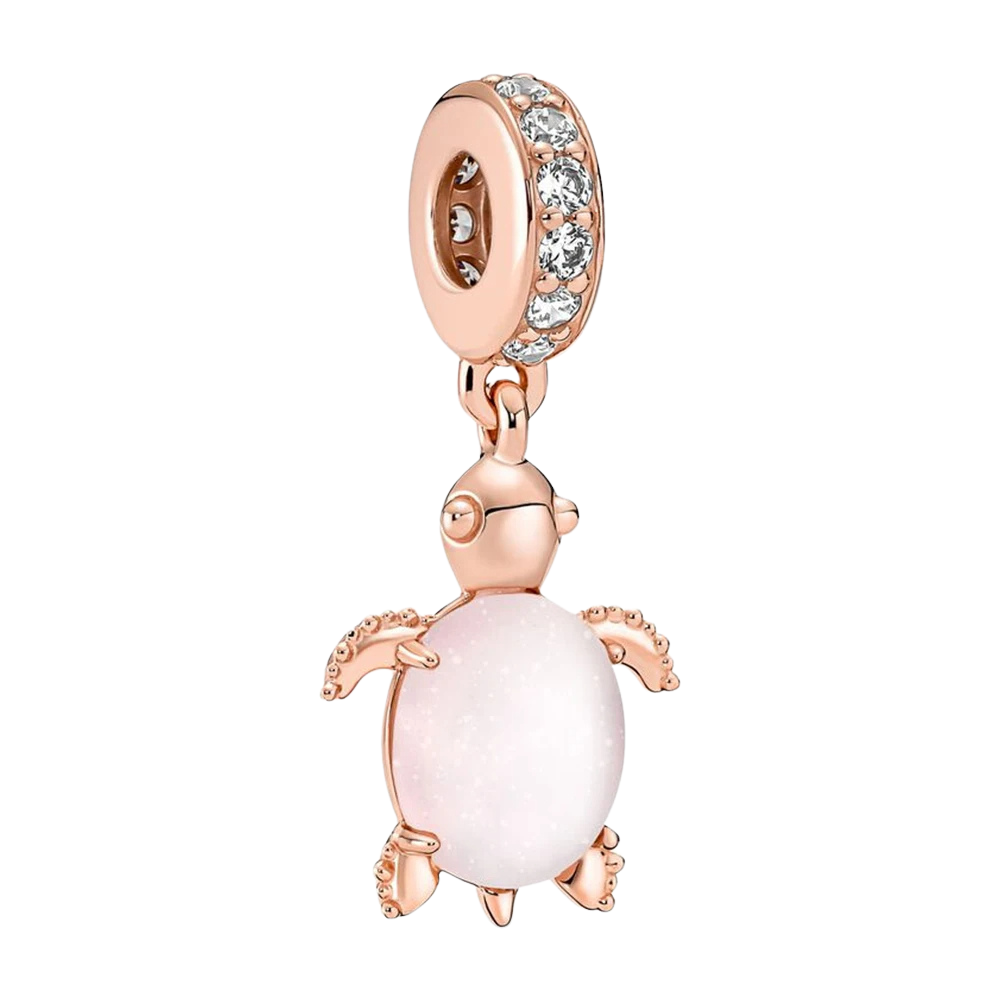 Charm Pandora Colgante Tortuga Marina en Color Oro Rosa - Charm Universo