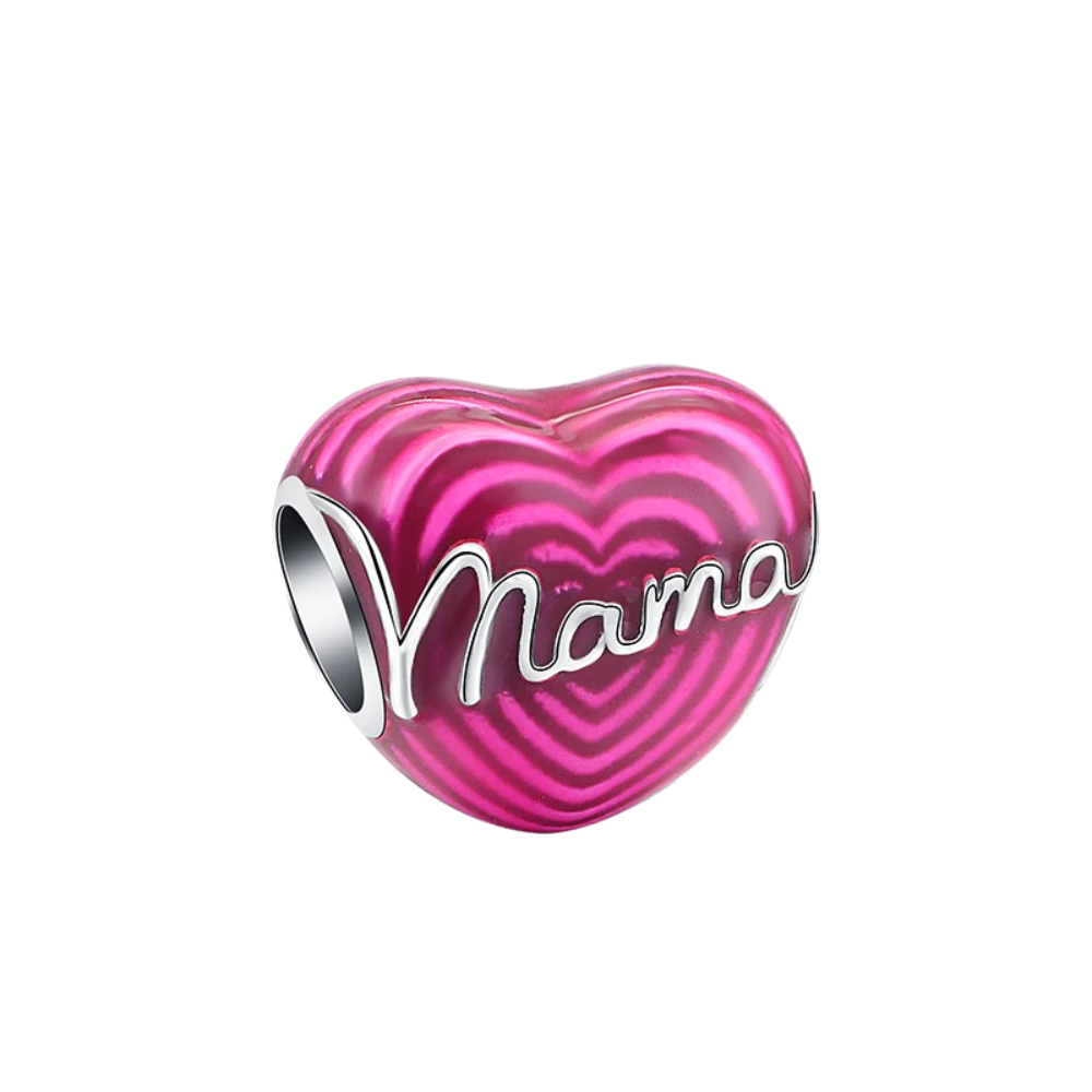 Rosa Herz Charm Mama, "Mama" - Charm Universe