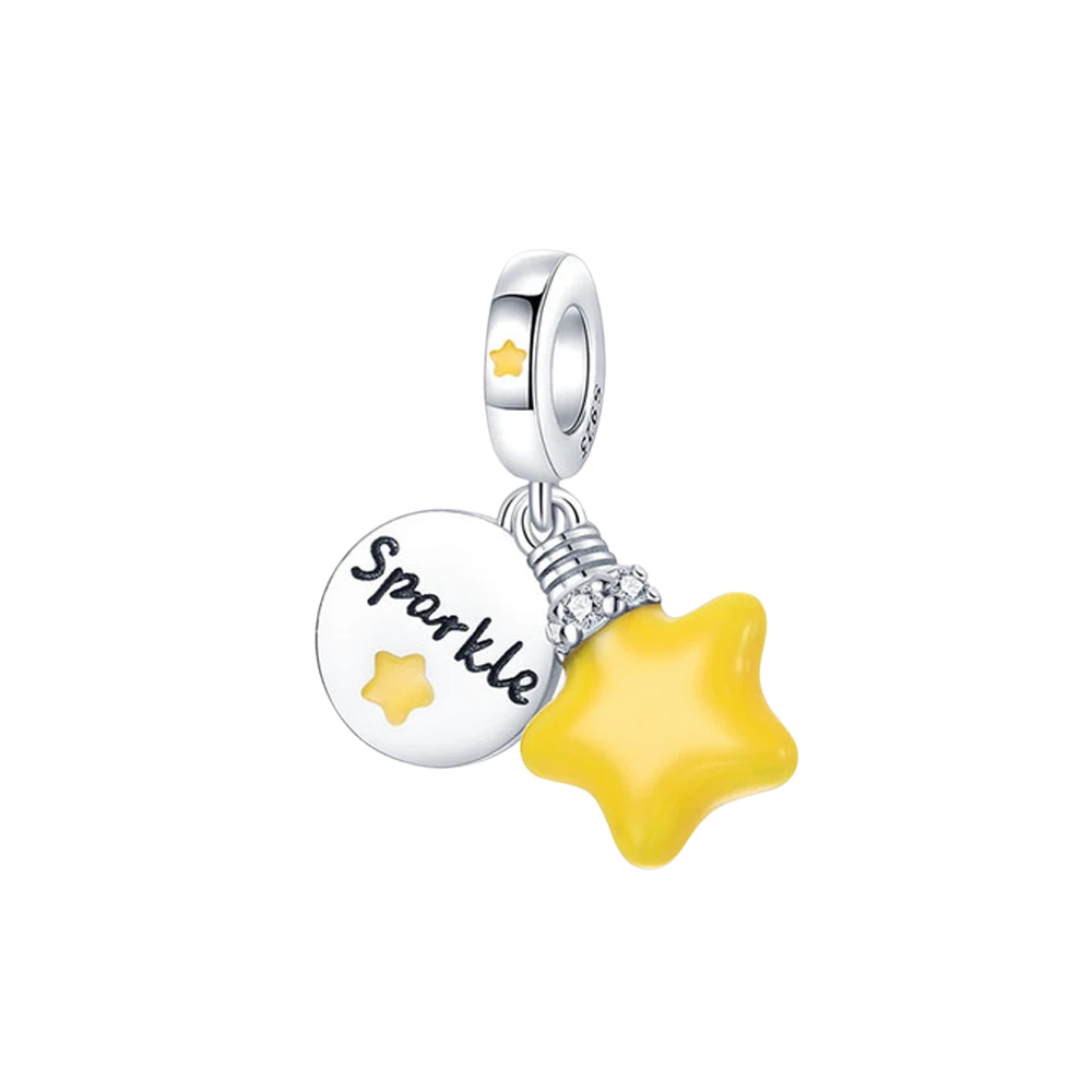 Gelber leuchtender Stern-Charm „Sparkle“ - Charm Universe