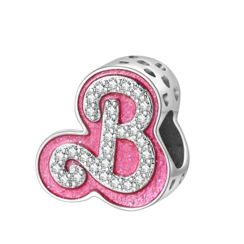 Charm Lettre "B" avec un ton rose autour - Charm Universe