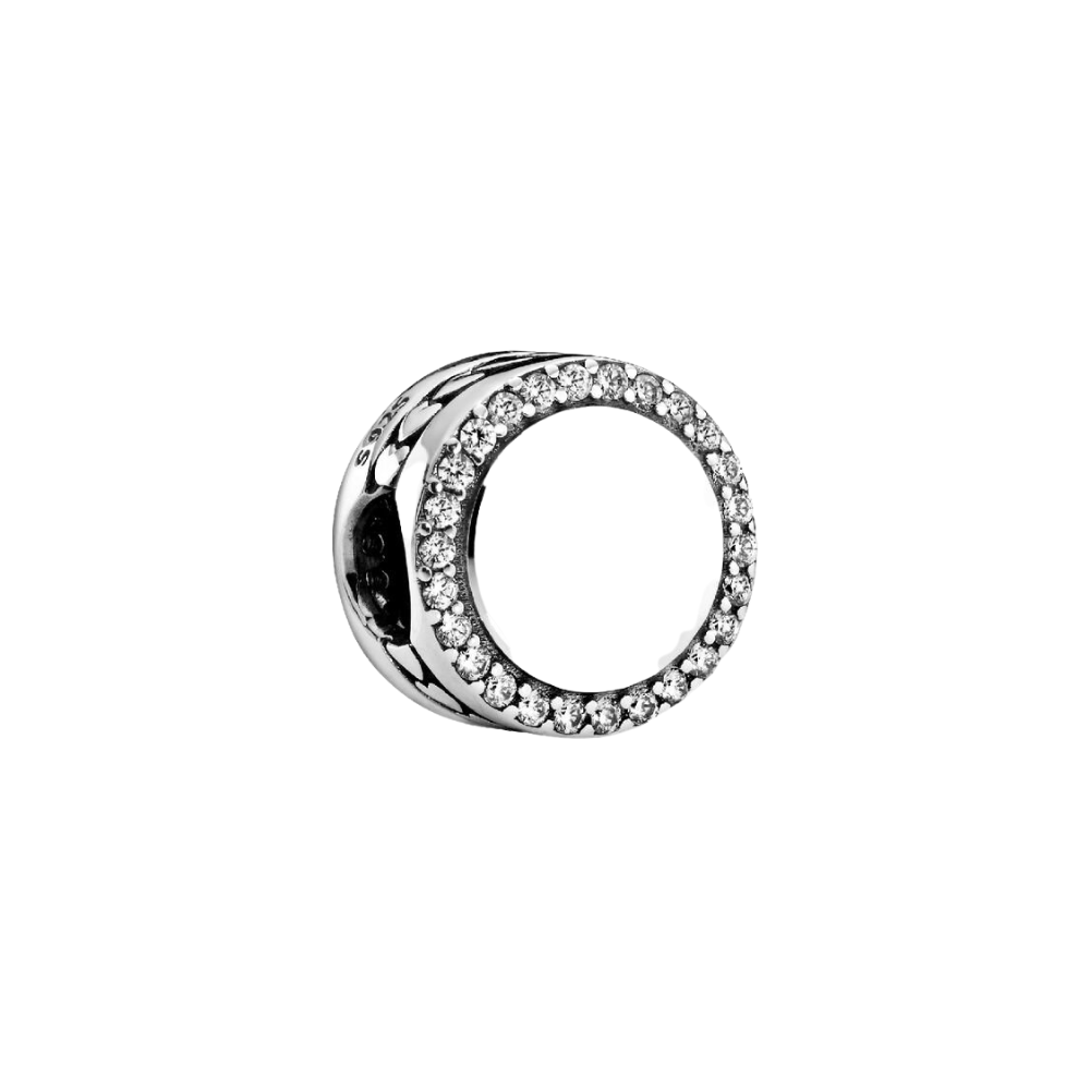 Charm Pandora Botón Brillante Personalizable en Plata de Ley 925