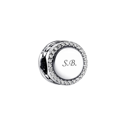 Charm Pandora Botón Brillante Personalizable en Plata de Ley 925