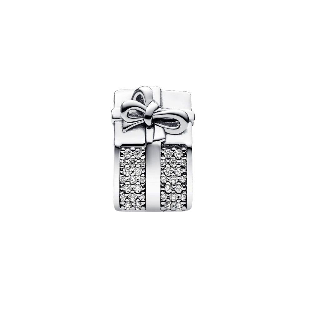 Charm Pandora Caja de Regalo Brillante en Plata de Ley 925