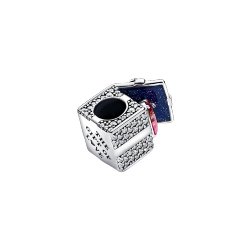 Charm Pandora Caja de Regalo Brillante en Plata de Ley 925