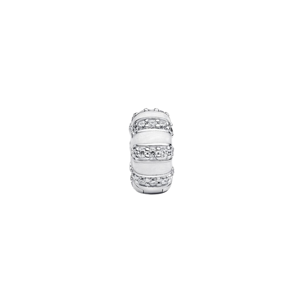 Charm Pandora Clip con Esmalte y Gemas en Color Plata de Ley 925
