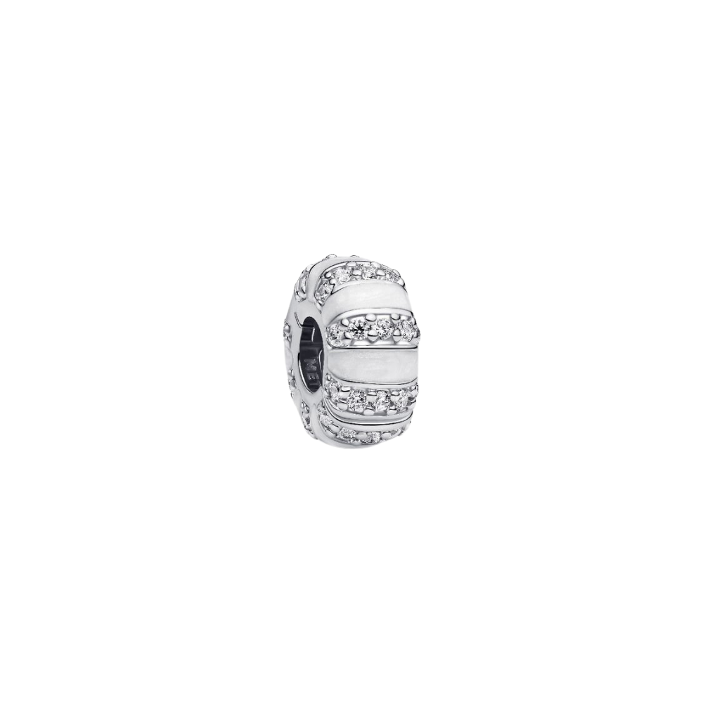 Charm Pandora Clip con Esmalte y Gemas en Color Plata de Ley 925