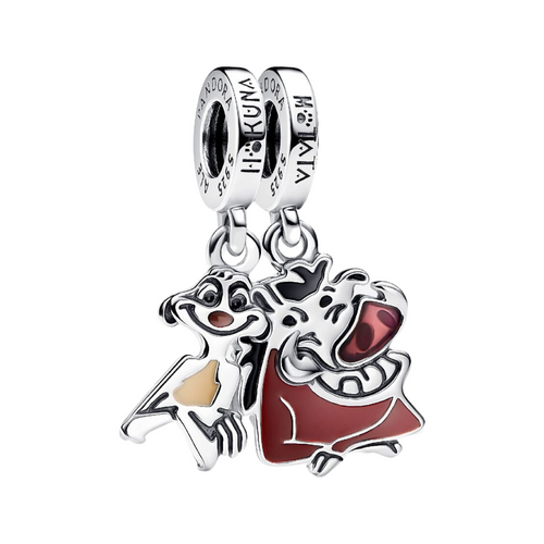 Charm Pandora Colgante Divisible Timón y Pumba El Rey León Disney en Plata de Ley 925