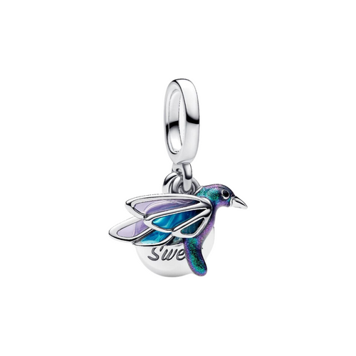 Charm Pandora Colgante Doble Colibrí – Plata de Ley 925 con Detalles Delicados