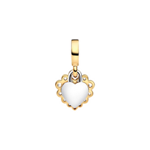 Cargar imagen en el visor de la galería, Charm Pandora Colgante Doble Corazón Brillante – Plata de Ley 925 y Baño de Oro 14k