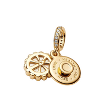 Cargar imagen en el visor de la galería, Charm Pandora Colgante Tarta de Cumpleaños Feliz en Color Oro