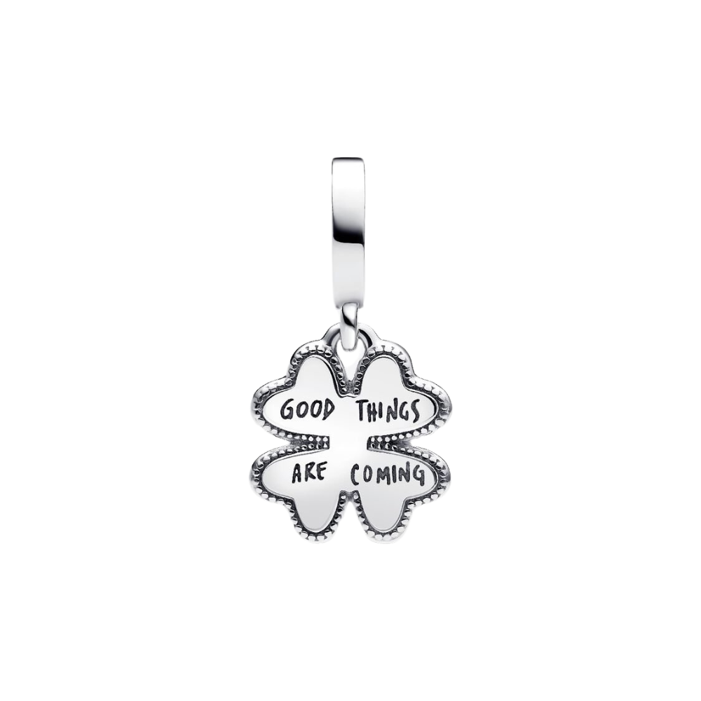 Charm Pandora Colgante Trébol con Diamante de Laboratorio – 0.009 ct, Plata de Ley 925 y Oro de 14k