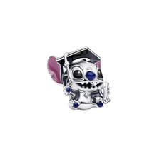 Laden Sie das Bild in den Galerie-Viewer, Pandora Disney Stitch Graduation 2025 Charm – Offizielles 925 Sterling Silber