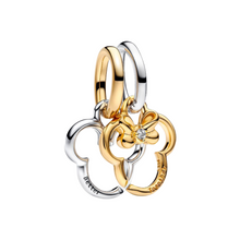 Cargar imagen en el visor de la galería, Charm Pandora Colgante Divisible Disney Mickey &amp; Minnie – Plata de Ley 925 con Baño de Oro 14k