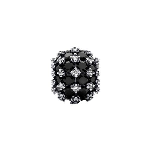 Charm Pandora Ronda de Pavé Brillante Negro en Plata de Ley 925