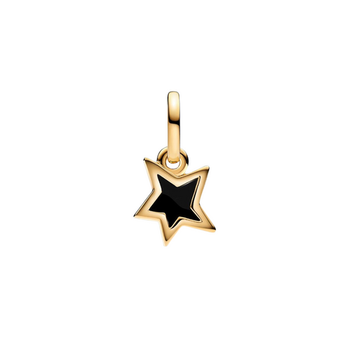 Mini Charm Pandora Colgante Estrella Facetada – Baño de Oro de 14k, Brillo Celestial