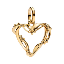 Laden Sie das Bild in den Galerie-Viewer, Pandora Charm Pandora ME Draht-Herzmedaillon – 14 Karat Gold, modernes und filigranes Design