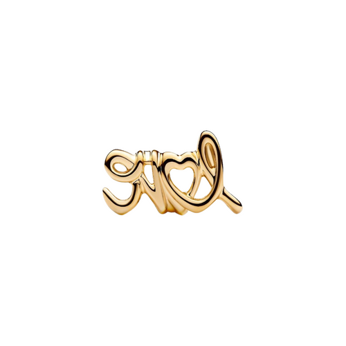 Charm Pandora Love Escrito a Mano con Recubrimiento en Oro de 14k – Joya Romántica