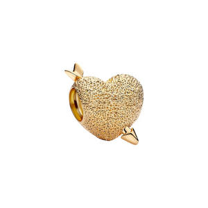 Charm Pandora Corazón Cupido con Recubrimiento en Oro de 14k – Edición Amor y San Valentín