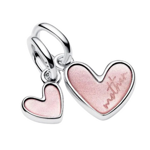 Charm Pandora Colgante Divisible Madre e Hija – Plata de Ley 925 con Detalles Esmaltados