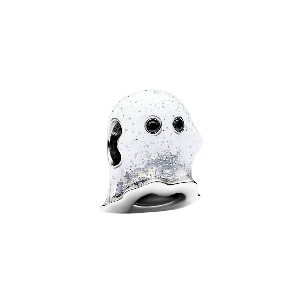 Charm Pandora Fantasma Boo Que Brilla en la Oscuridad en Plata de Primera Ley