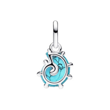 Cargar imagen en el visor de la galería, Charm Colgante Pandora Caracola en Cristal de Murano Azul y Plata de Primera Ley